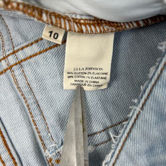 Ulla Johnson Denim Shorts Size 10 High Waist Button Fly Light Wash NWT - Picture 5 of 6